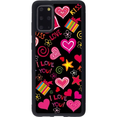 Coque Samsung Galaxy S20+ - Silicone rigide noir Valentine 2023 love symbols