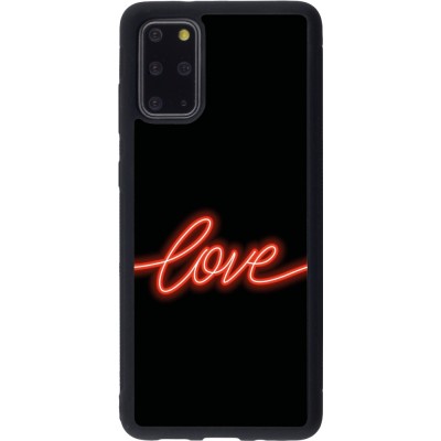 Coque Samsung Galaxy S20+ - Silicone rigide noir Valentine 2023 neon love