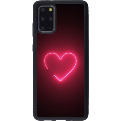 Coque Samsung Galaxy S20+ - Silicone rigide noir Valentine 2023 single neon heart