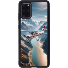 Coque Samsung Galaxy S20+ - Silicone rigide noir Vol Alpin Suisse