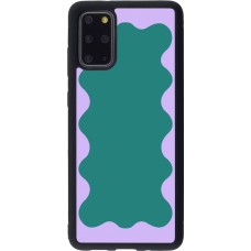 Coque Samsung Galaxy S20+ - Silicone rigide noir Wavy Rectangle Green Purple