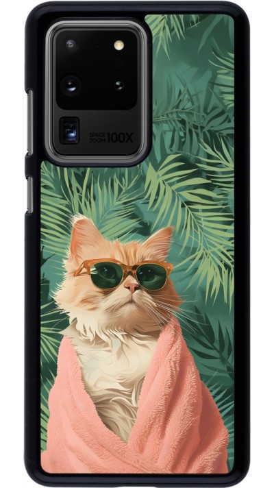 Coque Samsung Galaxy S20 Ultra - Cat Summer Palms