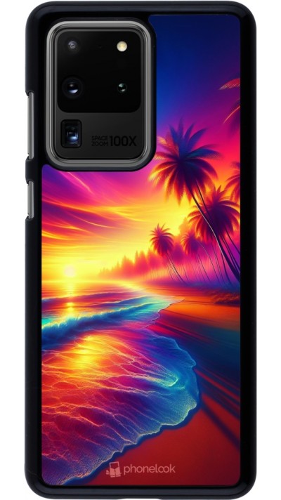 Coque Samsung Galaxy S20 Ultra - Plage coucher soleil flashy