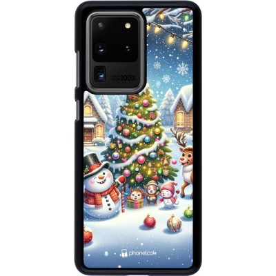 Coque Samsung Galaxy S20 Ultra - Noël 2023 bonhomme de neige et sapin