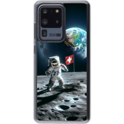 Coque Samsung Galaxy S20 Ultra - Plastique transparent Astro Suisse sur lune