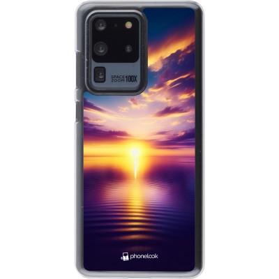 Coque Samsung Galaxy S20 Ultra - Plastique transparent Coucher soleil jaune violet