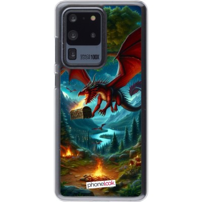 Coque Samsung Galaxy S20 Ultra - Plastique transparent Dragon Volant Forêt Trésor