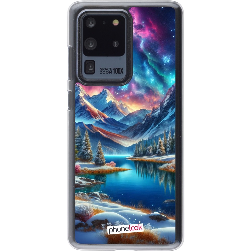 Coque Samsung Galaxy S20 Ultra - Plastique transparent Fantasy Mountain Lake Sky Stars