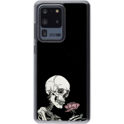 Coque Samsung Galaxy S20 Ultra - Plastique transparent Halloween 2023 rose and skeleton