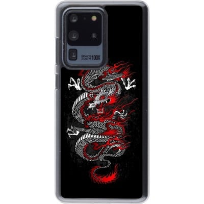 Coque Samsung Galaxy S20 Ultra - Plastique transparent Japanese style Dragon Tattoo Red Black