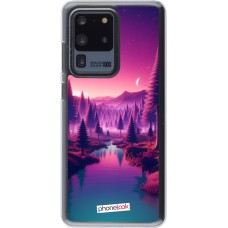 Coque Samsung Galaxy S20 Ultra - Plastique transparent Paysage Violet-Rose