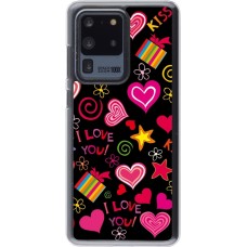 Coque Samsung Galaxy S20 Ultra - Plastique transparent Valentine 2023 love symbols