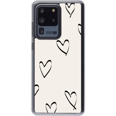 Coque Samsung Galaxy S20 Ultra - Plastique transparent Valentine 2023 minimalist hearts