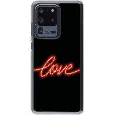 Coque Samsung Galaxy S20 Ultra - Plastique transparent Valentine 2023 neon love