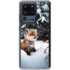 Coque Samsung Galaxy S20 Ultra - Plastique transparent Noël 2023 Renardeau sapin