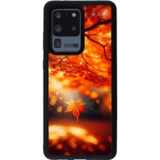 Coque Samsung Galaxy S20 Ultra - Silicone rigide noir Automne Magique Orange