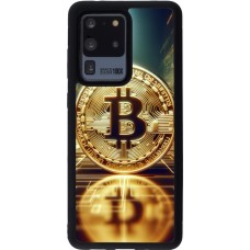 Coque Samsung Galaxy S20 Ultra - Silicone rigide noir Bitcoin Standing