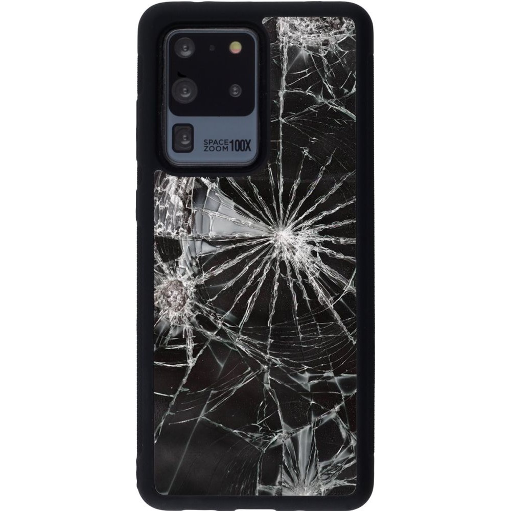 Coque Samsung Galaxy S20 Ultra - Silicone rigide noir Broken Screen