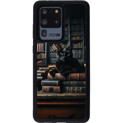 Coque Samsung Galaxy S20 Ultra - Silicone rigide noir Chat livres sombres