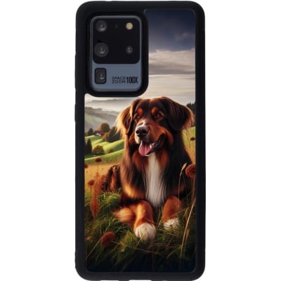 Coque Samsung Galaxy S20 Ultra - Silicone rigide noir Chien Campagne Suisse