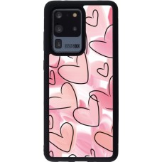 Coque Samsung Galaxy S20 Ultra - Silicone rigide noir Easter 2023 pink hearts