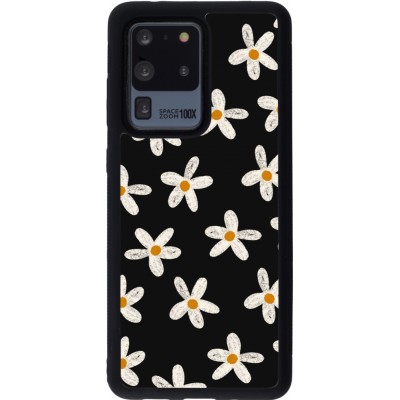 Coque Samsung Galaxy S20 Ultra - Silicone rigide noir Easter 2024 white on black flower