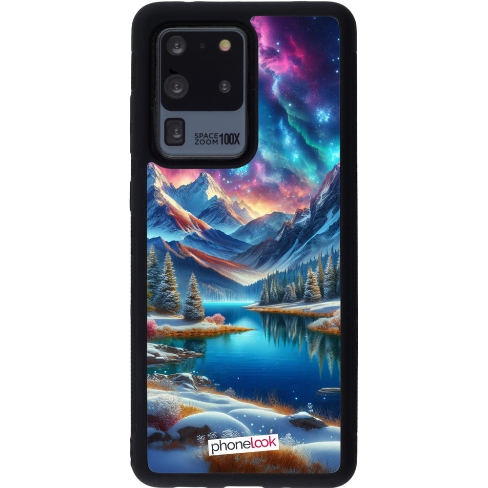 Coque Samsung Galaxy S20 Ultra - Silicone rigide noir Fantasy Mountain Lake Sky Stars