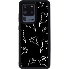 Coque Samsung Galaxy S20 Ultra - Silicone rigide noir Halloween 2024 black and white ghosts