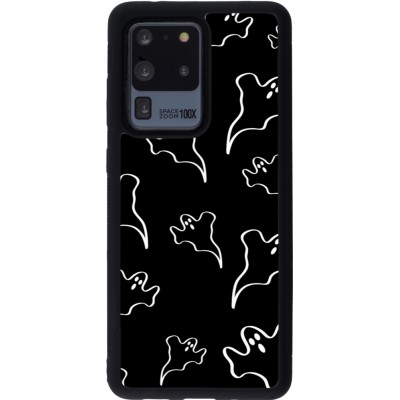 Coque Samsung Galaxy S20 Ultra - Silicone rigide noir Halloween 2024 black and white ghosts