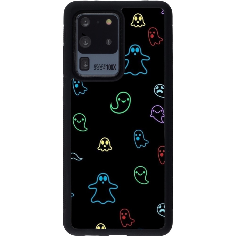 Coque Samsung Galaxy S20 Ultra - Silicone rigide noir Halloween 2024 colorful ghosts