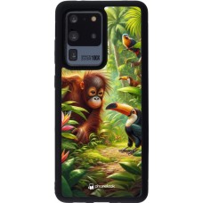 Coque Samsung Galaxy S20 Ultra - Silicone rigide noir Jungle Tropicale Tayrona