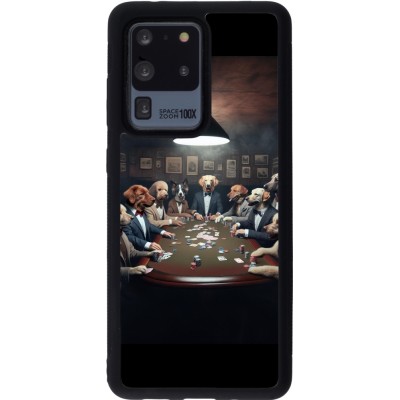 Coque Samsung Galaxy S20 Ultra - Silicone rigide noir Les pokerdogs