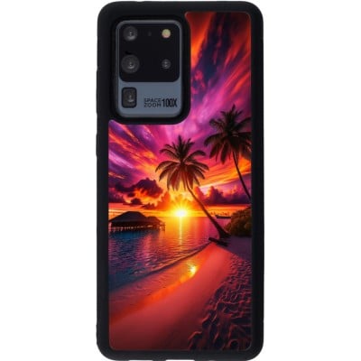 Coque Samsung Galaxy S20 Ultra - Silicone rigide noir Maldives Dusk Bliss