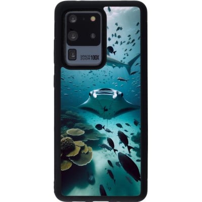 Coque Samsung Galaxy S20 Ultra - Silicone rigide noir Manta Lagon Nettoyage