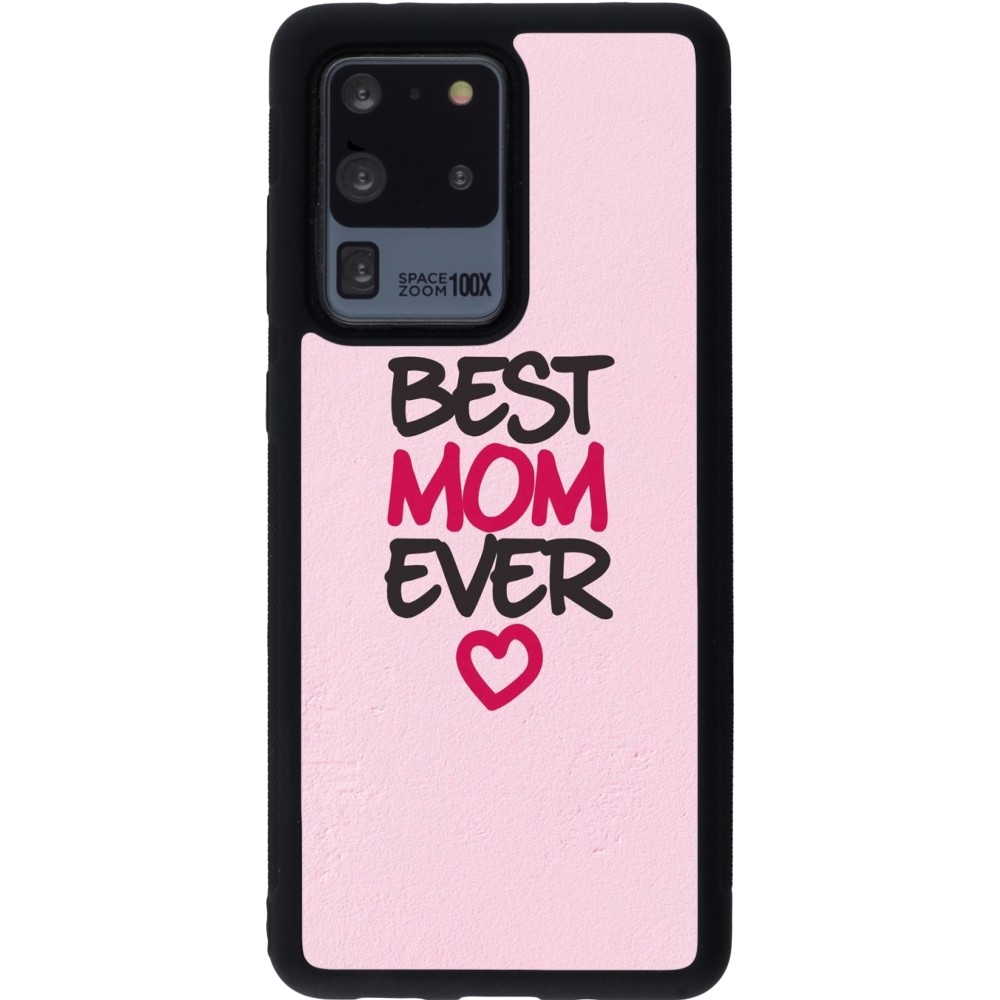 Coque Samsung Galaxy S20 Ultra - Silicone rigide noir Mom 2023 best Mom ever pink