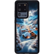 Coque Samsung Galaxy S20 Ultra - Silicone rigide noir Mont Neige Lumière