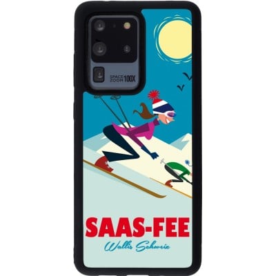 Coque Samsung Galaxy S20 Ultra - Silicone rigide noir Saas-Fee Ski Downhill