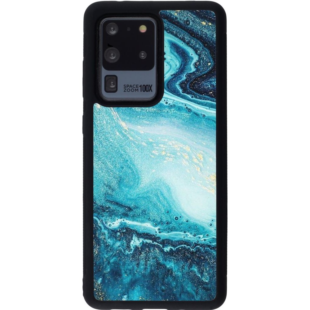 Coque Samsung Galaxy S20 Ultra - Silicone rigide noir Sea Foam Blue