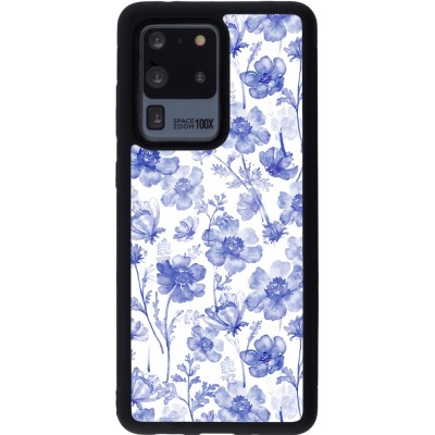 Coque Samsung Galaxy S20 Ultra - Silicone rigide noir Spring 23 watercolor blue flowers