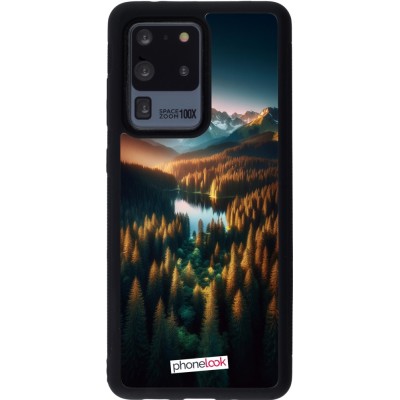 Coque Samsung Galaxy S20 Ultra - Silicone rigide noir Sunset Forest Lake