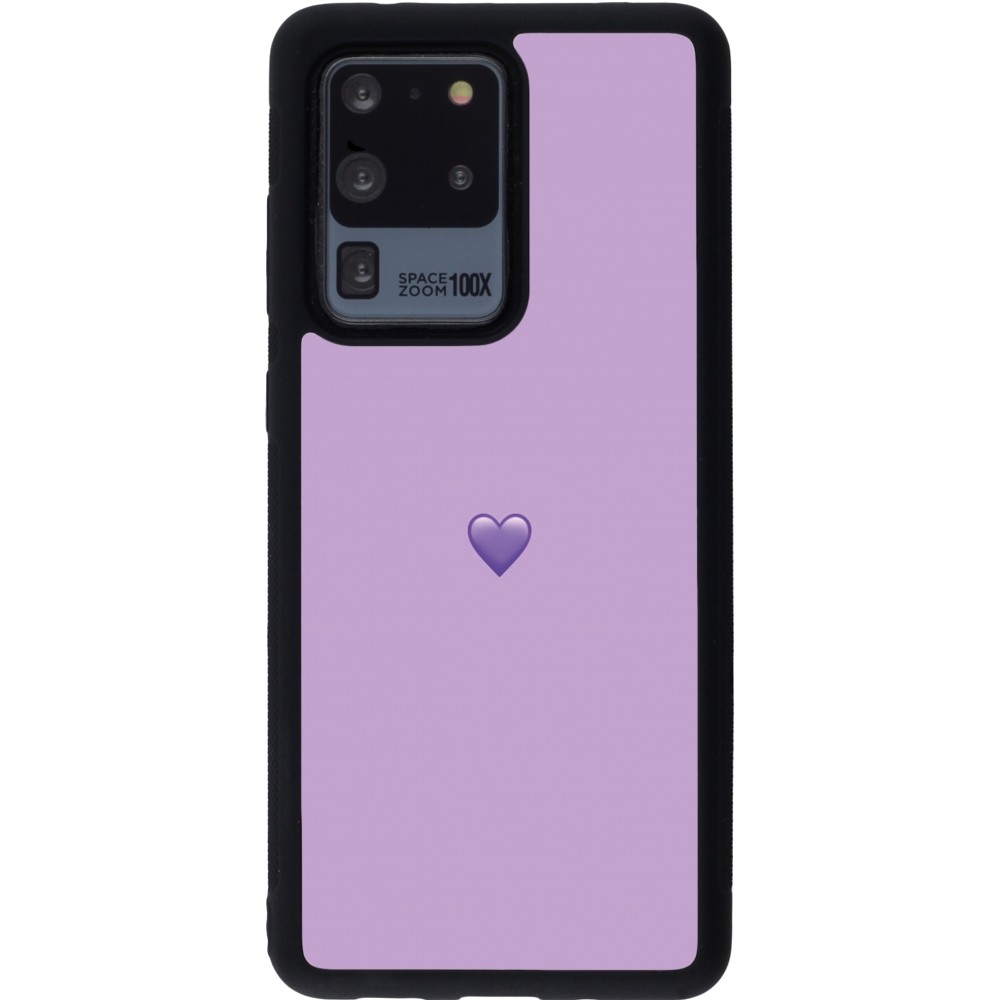 Coque Samsung Galaxy S20 Ultra - Silicone rigide noir Valentine 2023 purpule single heart