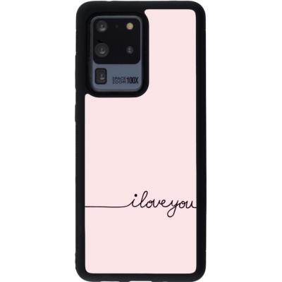 Coque Samsung Galaxy S20 Ultra - Silicone rigide noir Valentine 2023 i love you writing