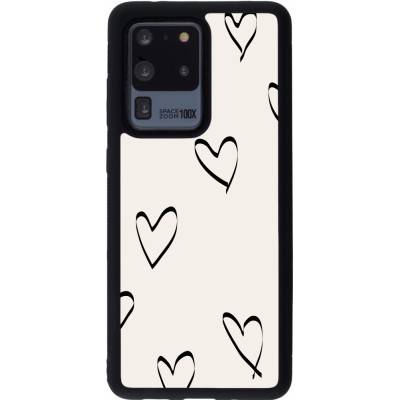 Coque Samsung Galaxy S20 Ultra - Silicone rigide noir Valentine 2023 minimalist hearts