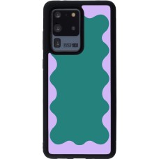 Coque Samsung Galaxy S20 Ultra - Silicone rigide noir Wavy Rectangle Green Purple