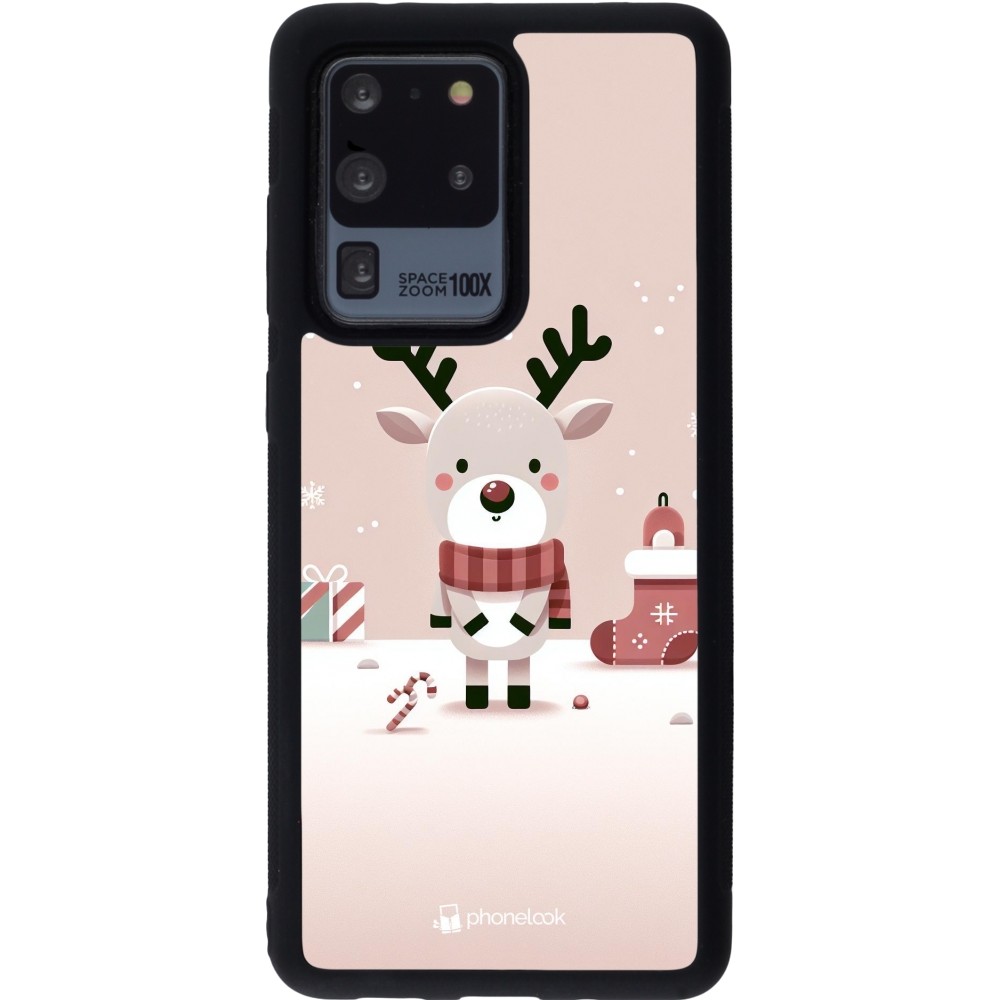 Coque Samsung Galaxy S20 Ultra - Silicone rigide noir Noël 2023 Choupinette Renne