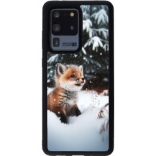 Coque Samsung Galaxy S20 Ultra - Silicone rigide noir Noël 2023 Renardeau sapin