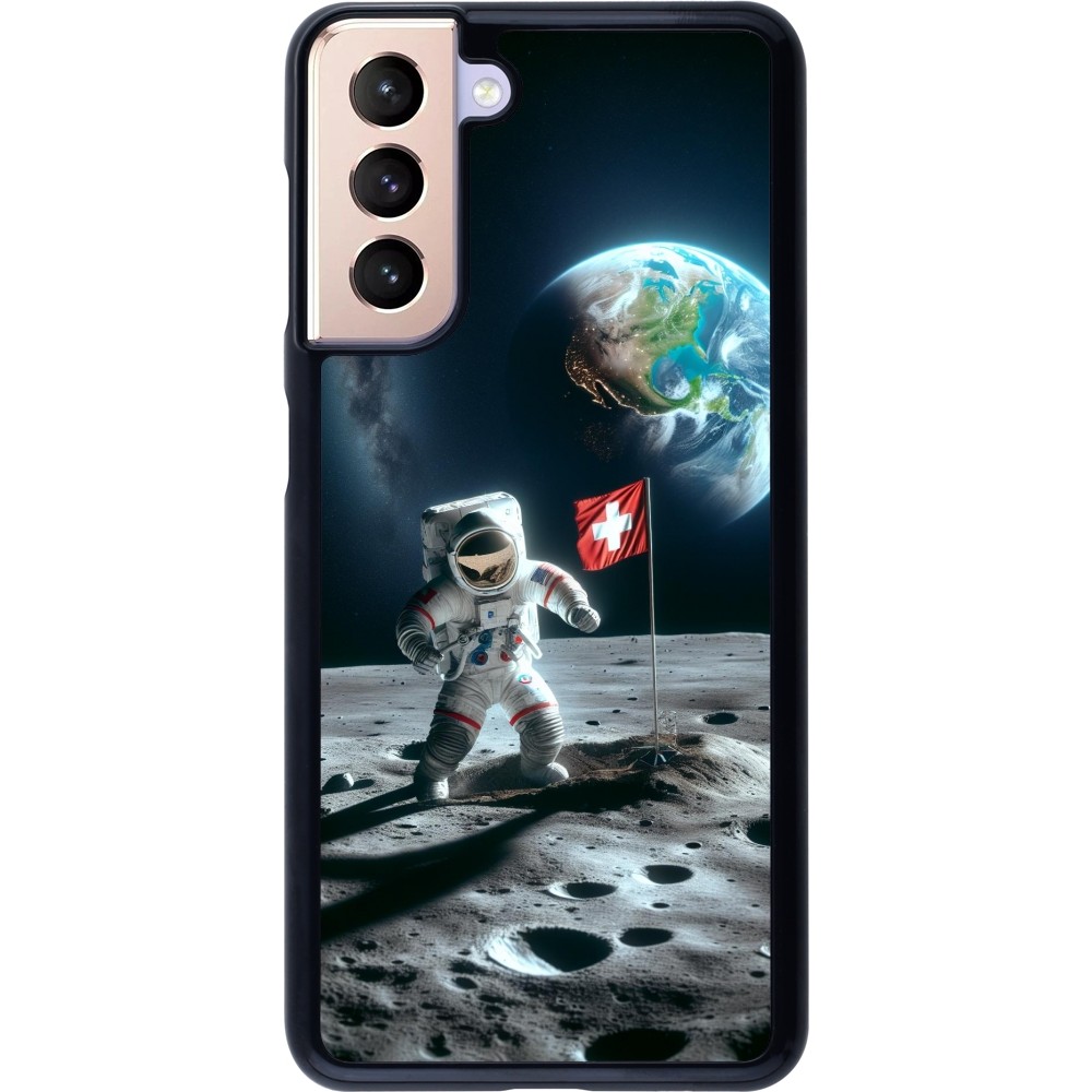 Coque Samsung Galaxy S21 5G - Astro Suisse sur lune