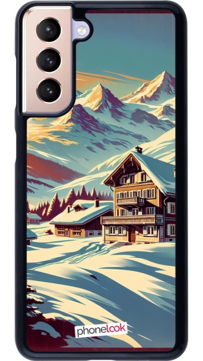 Coque Samsung Galaxy S21 5G - Chalet montagne enneigée