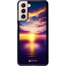 Coque Samsung Galaxy S21 5G - Coucher soleil jaune violet