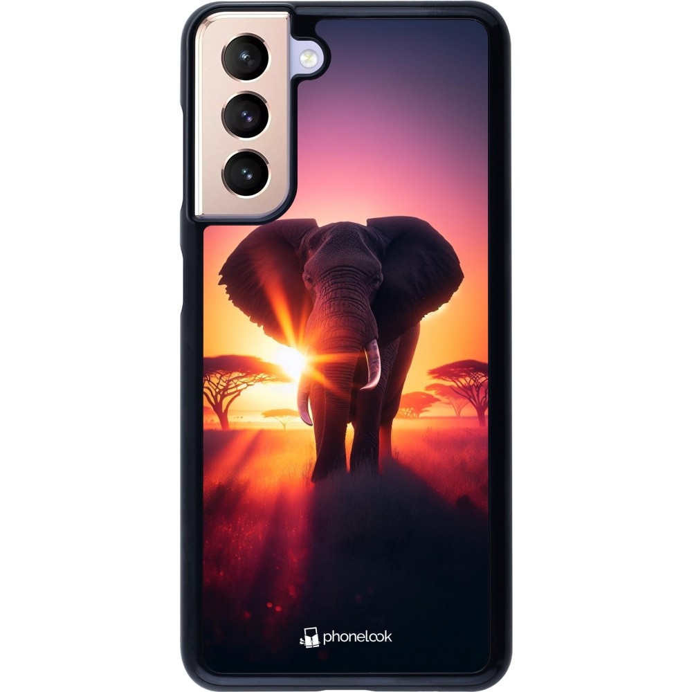 Coque Samsung Galaxy S21 5G - Elephant Sunrise Beauty